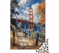 Puzzle Da 1000 Pezzi Per Adolescenti Golden Gate Bridge Painting Puzzle Per Adulti Giocattoli Antistress Sfida Difficile Impegnativo Da Completare 38x26cm/1000pcs