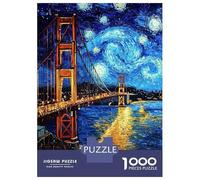 Puzzle Da 1000 Pezzi Per Adolescenti Golden Gate Bridge Starry Night Puzzle Per Adulti Gioco Rompicapo Difficile Divertente Attività A Casa 70x50cm/1000pcs