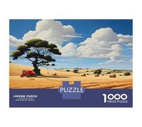 Puzzle Da 1000 Pezzi Per Adolescenti Golden Harvest Fields with Tree Puzzle Giocattolo Decorazione Da Parete Sfida Difficile Regalo Di Compleanno, Regali, 38x26cm/1000pcs