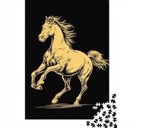 Puzzle Da 1000 Pezzi Per Adolescenti Golden Horse Illustration-2 Puzzle Per Adulti Gioco Pratico Analisi E Logica Regalo Di Compleanno, Regali, 70x50cm/1000pcs
