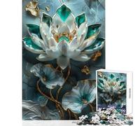 Puzzle da 1000 pezzi per adolescenti Golden Lotus Harmony giocattolo decorazione da parete opera d'arte regalo gioco pratico aiuta il cervello esercizio dimensioni 38x26cm