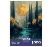 Puzzle Da 1000 Pezzi Per Adolescenti Golden Moon Over Tranquil River Landscape Painting Puzzle Per Adulti Giochi Rilassanti Perfetto Per Decorare E Fare Regali A Tutta La Famiglia 52x38cm/1000pcs