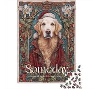 Puzzle Da 1000 Pezzi Per Adolescenti Golden Retriever Christmas Card-2 Puzzle Per Adolescenti Gioco Pratico Migliora La Memoria Regali Per Amici E Familiari 52x38cm/1000pcs