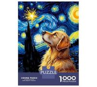 Puzzle Da 1000 Pezzi Per Adolescenti Golden Retriever Starry Night Puzzle Per Adulti Gioco Rompicapo Difficile Divertente Attività A Casa 38x26cm/1000pcs
