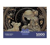 Puzzle Da 1000 Pezzi Per Adolescenti Golden Thread Woman And Fox Puzzle Per Adulti Gioco Rompicapo Antistress Per Compleanno, Natale 52x38cm/1000pcs