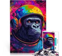 Puzzle da 1000 pezzi per adolescenti Gorilla Astronauta Spazio Giocattoli di gioco impegnativi Adatto per la decorazione del desktop 38x26cm