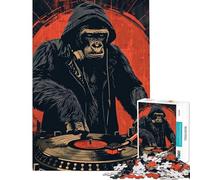 Puzzle da 1000 pezzi per adolescenti Gorilla DJ Start The Party Puzzle per adulti Giocattoli fai da te Regalo di compleanno Regali per amici e familiari (Dimensioni 38x26cm)