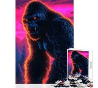 Puzzle da 1000 pezzi per adolescenti gorilla furioso con occhi luminosi giocattoli antistress regali di compleanno gioco rompicapo interazione genitore-figlio dimensioni 50x75cm