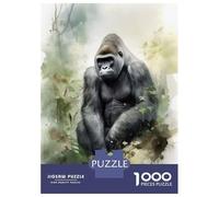 Puzzle Da 1000 Pezzi Per Adolescenti Gorilla Watercolor Painting Puzzle Per Adulti Gioco Rompicapo Antistress Per Compleanno, Natale 38x26cm/1000pcs