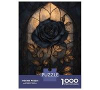 Puzzle Da 1000 Pezzi Per Adolescenti Gothic Rose Stained Glass Puzzle Giochi Rilassanti Ma Divertenti E Spiritosi Regalo Di Compleanno, Regali, 38x26cm/1000pcs