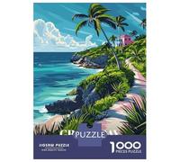 Puzzle Da 1000 Pezzi Per Adolescenti Grace Bay, Turks And Caicos Illustration Puzzle Per Adulti Gioco Pratico Analisi E Logica Regalo Di Compleanno, Regali, 52x38cm/1000pcs
