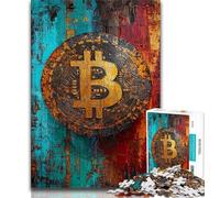 Puzzle da 1000 pezzi per adolescenti Graffiti Bitcoin, gioco stimolante e gioco educativo per famiglie per compleanno, Natale 38x26cm