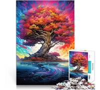 Puzzle da 1000 pezzi per adolescenti Grande albero colorato sul lago Rompicapo per Ogni pezzo è unico - Gioco divertente e stimolante per tutta la famiglia 75x50cm