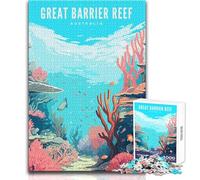 Puzzle da 1000 pezzi per adolescenti Grande barriera corallina Divertimento in famiglia e serata di giochi Difficile Giocattoli antistress Dimensioni 38x52cm