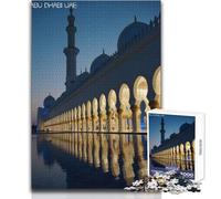 Puzzle da 1000 pezzi per adolescenti, Grande Moschea dello Sceicco Zayed, giocattolo, gioco intellettuale, migliora la memoria, regalo di compleanno, dimensioni 50x75cm
