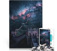 Puzzle da 1000 pezzi per adolescenti Grande Muraglia Cinese Stellata Rompicapo con pezzi completamente interconnessi di forma casuale 75x50cm