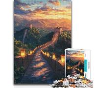 Puzzle da 1000 pezzi per adolescenti Grande Muraglia cinese Tramonto Analisi e gioco di logica rompicapo per ragazzi dai 14 anni in su 38x26cm