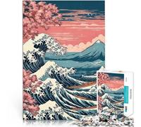 Puzzle da 1000 pezzi per adolescenti Grande onda giapponese di Kanagawa Antistress Sfida difficile è ideale come regalo per tutta la famiglia 75x50cm