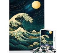 Puzzle da 1000 pezzi per adolescenti Grande onda sotto la luna Giocattoli antistress Regalo di compleanno Giochi educativi interessanti Riduzione dello stress Dimensioni 50x75cm