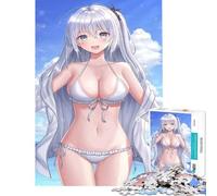 Puzzle da 1000 pezzi per adolescenti grazioso bikini bianco anime giochi rilassanti giocattoli che creano dipendenza per coltivare la pazienza idee regalo apprendimento educativo (dimensioni 38x52cm)