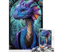 Puzzle da 1000 pezzi per adolescenti grazioso drago viola Chibi decorazione per la casa giocattoli regalo di compleanno gioco rompicapo lista dei desideri con Babbo Natale dimensioni 38x52cm