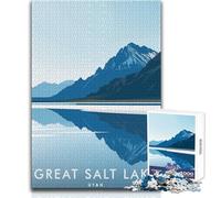 Puzzle da 1000 pezzi per adolescenti Great Salt Lake Utah Gioco impegnativo Giocattoli Sfida difficile Regali di compleanno Dimensioni 38x52cm
