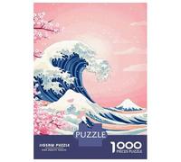 Puzzle Da 1000 Pezzi Per Adolescenti Great Wave Cherry Blossoms Puzzle Per Adulti Gioco Pratico Antistress Regali Per Amici E Familiari 38x26cm/1000pcs