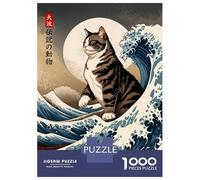Puzzle Da 1000 Pezzi Per Adolescenti Great Wave of Cat Puzzle Per Adulti Giochi Rilassanti Taglio Di Precisione Regali Unici Per Compleanni E Occasioni Speciali 38x26cm/1000pcs