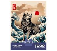 Puzzle Da 1000 Pezzi Per Adolescenti Great Wave of Wolf Puzzle Per Adolescenti Gioco Rompicapo Regali Per Donne Attività Divertenti A Casa 70x50cm/1000pcs