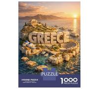 Puzzle Da 1000 Pezzi Per Adolescenti Greece Island with Ancient Ruins Puzzle Per Adulti Giocattoli Fai Da Te Taglio Di Precisione Aiutano Ad Allenare Il Cervello 38x26cm/1000pcs