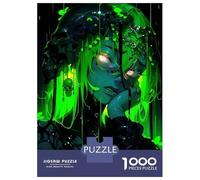 Puzzle Da 1000 Pezzi Per Adolescenti Green Anime Girl with Skulls Puzzle Per Adolescenti Giochi Per Famiglie Sfida Difficile Regali Di Compleanno E Unici 52x38cm/1000pcs