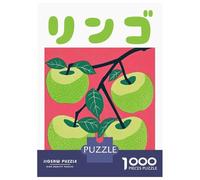 Puzzle Da 1000 Pezzi Per Adolescenti Green Apples Japanese Fruit Art Print Puzzle Giochi Divertenti Regalo Decorativo Perfetto Per Amici E Familiari 38x26cm/1000pcs