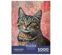 Puzzle Da 1000 Pezzi Per Adolescenti Green-Eyed Tabby Portrait -1 Puzzle Per Adolescenti Gioco Per Famiglie Migliora La Memoria Regali Unici Per Compleanno E Natale 52x38cm/1000pcs
