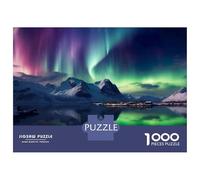 Puzzle Da 1000 Pezzi Per Adolescenti Green Snow Aurora Borealis Puzzle Per Adolescenti Gioco Pratico Migliora La Memoria Regali Per Amici E Familiari 70x50cm/1000pcs