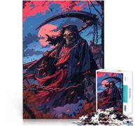 Puzzle da 1000 pezzi per adolescenti Grim Reaper Blood Moon Giocattoli Giochi Educativi Antistress con poster abbinato e foglio di quiz 38x26cm
