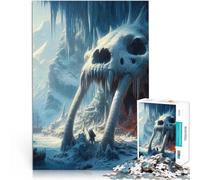 Puzzle da 1000 pezzi per adolescenti Grotta del Teschio nel Ghiaccio Difficile e sfidante con pezzi completamente interconnessi di forma casuale 52x38cm