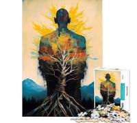 Puzzle da 1000 pezzi per adolescenti "Grounded Like A Tree" giochi zen rilassanti giocattoli che creano dipendenza per coltivare la pazienza idee regalo apprendimento educativo (dimensioni 38x26cm)