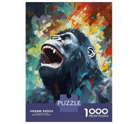 Puzzle Da 1000 Pezzi Per Adolescenti Growling Gorilla Abstract Puzzle Per Adulti Giocattoli Antistress Taglio Di Precisione Regali Di Natale E Compleanno 38x26cm/1000pcs