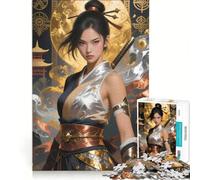 Puzzle da 1000 pezzi per adolescenti guerriera con spada gioco rilassante attività divertenti da fare a casa ottimo regalo per gli appassionati di videogiochi 38x26cm