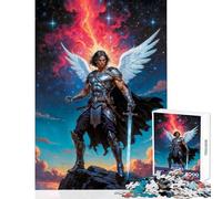 Puzzle da 1000 pezzi per adolescenti guerriero angelico Michele giocattoli per la decorazione della casa fantastici regali e giocattoli gioco per famiglie interazione genitore-figlio 50x75cm