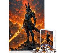 Puzzle da 1000 pezzi per adolescenti Guerriero Anubi con spada in Egitto Giocattolo Decorazione da parete Regali per donne e uomini per gioco educativo Migliora l'amore tra coppie Dimensioni 50x75cm
