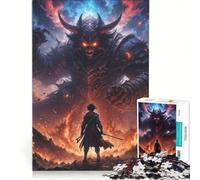 Puzzle da 1000 pezzi per adolescenti: Guerriero contro Demone gioco per famiglie decorazione da parete per rafforzare l'amore tra le coppie 50x75cm