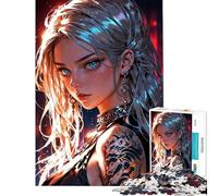 Puzzle da 1000 pezzi per adolescenti: guerriero cyberpunk con tatuaggio infuocato Puzzle per ragazzi giochi rilassanti per tutta la famiglia stimolano l'attività cerebrale (dimensioni 38x52cm)