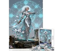 Puzzle da 1000 pezzi per adolescenti Guerriero d'argento con cerchio magico Giocattolo educativo Ottimi regali e giocattoli Giochi divertenti Allena il tuo cervello e le tue mani Dimensioni 38x52cm