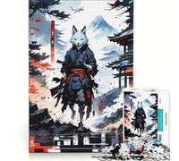 Puzzle da 1000 pezzi per adolescenti guerriero Kitsune lupo gioco educativo giapponese gara di velocità manuale sfida unica 38x52cm