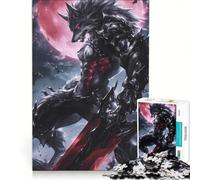 Puzzle da 1000 pezzi per adolescenti guerriero lupo mannaro gioco rilassante stimolante da completare per rafforzare l'amore tra le coppie 50x75cm