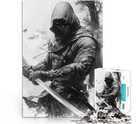 Puzzle da 1000 pezzi per adolescenti Guerriero Ombra con Katana Per il divertimento in famiglia Regalo di compleanno, regali, arte murale 75x50cm