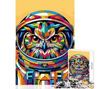Puzzle da 1000 pezzi per adolescenti Gufo Astronauta Wpap Giocattoli antistress Regalo per compleanni Giochi rilassanti Ogni pezzo è unico - dimensioni 38x52cm
