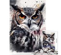 Puzzle da 1000 pezzi per adolescenti gufo bellezza inchiostro nero decorazione per la casa giocattoli ottimo regalo per giochi di famiglia collezione di artisti belle arti dimensioni 50x75cm