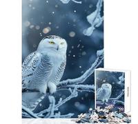 Puzzle da 1000 pezzi per adolescenti gufo delle nevi in inverno giocattolo decorazione da parete regalo divertente gioco rompicapo migliora l'amore tra coppie dimensioni 38x26cm
